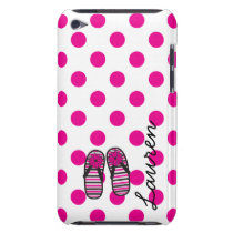 Hot Pink Dots & Flip Flops Phone Case iPod Touch Cases