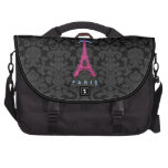 Hot Pink Eiffel Tower in faux glitter Commuter Bag