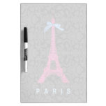 Hot Pink Eiffel Tower in faux glitter Dry Erase Whiteboards
