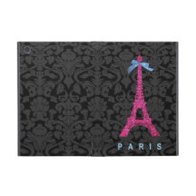 Hot Pink Eiffel Tower in faux glitter Cases For iPad Mini