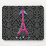 Hot Pink Eiffel Tower in faux glitter Mousepad