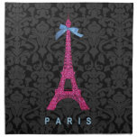 Hot Pink Eiffel Tower in faux glitter Napkins