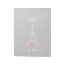 Hot Pink Eiffel Tower in faux glitter Memo Notepads