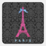 Hot Pink Eiffel Tower in faux glitter Stickers