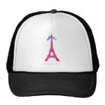 Hot Pink Eiffel Tower in faux glitter Trucker Hats