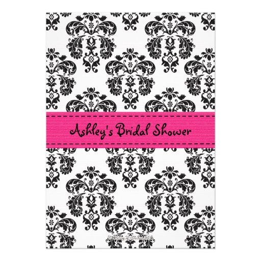 Hot Pink Eiffel Tower Parisian Bridal Shower Announcements