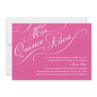 Hot Pink Elegant Quinceanera Invitations invitation