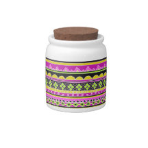Hot Pink ethnic pattern Candy Jar