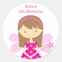 Hot PInk Fairy Stickers