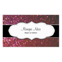 Hot Pink Faux Glitter Business Cards