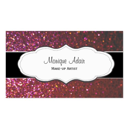 Hot Pink Faux Glitter Business Cards (front side)