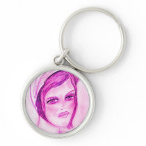 hot pink flapper keychain
