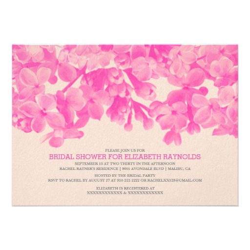 Hot Pink Floral Bridal Shower Invitations