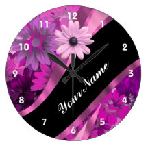 Hot pink floral clocks