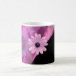 Hot pink floral coffee mug