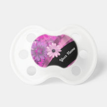 Hot pink floral pacifiers