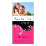 Hot Pink Flourish/photo  "Save the Date" Photo Card Template