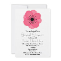 Hot Pink French Anemone Bridal Shower Invitation