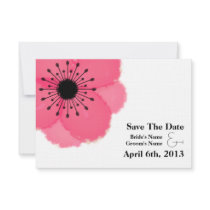 Hot Pink French Anemone Wedding Save The Date Invite