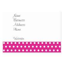 Hot Pink Fuchsia and White Polka Dots Pattern Gift Business Card Templates