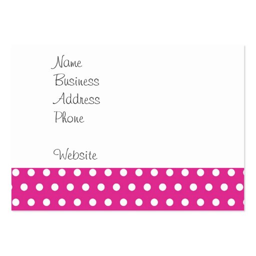 Hot Pink Fuchsia and White Polka Dots Pattern Gift Business Card Templates