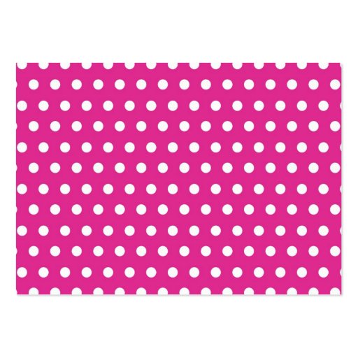 Hot Pink Fuchsia and White Polka Dots Pattern Gift Business Card Templates (back side)