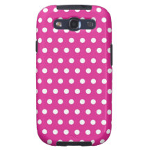 Hot Pink Fuchsia and White Polka Dots Pattern Gift Galaxy SIII Cases