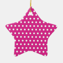 Hot Pink Fuchsia and White Polka Dots Pattern Gift Ornament