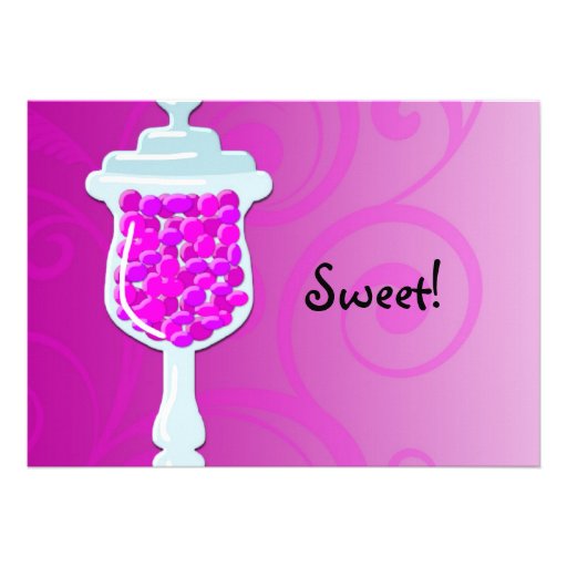 Hot Pink Fuchsia Candy Buffet Announcements