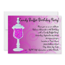 Hot Pink Fuchsia Candy Buffet Announcements