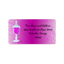 Hot Pink Fuchsia Candy Buffet Personalized Address Labels