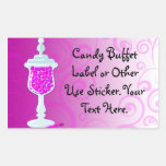 Hot Pink Fuchsia Candy Buffet Rectangle Sticker