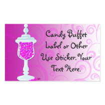 Hot Pink Fuchsia Candy Buffet Rectangle Sticker