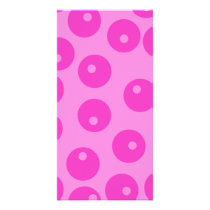 Hot Pink Funky Retro Pattern. Photo Greeting Card