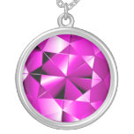 Hot Pink Gemstone Sterling Silver Necklace
