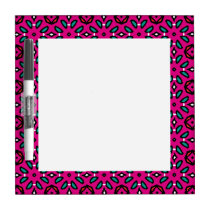 Hot Pink Geometric Floral Pattern dry erase boards