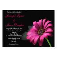 Hot Pink Gerber Daisy Flower Wedding Invitations