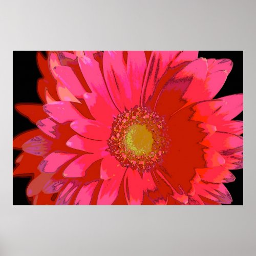 Hot Pink Gerbera Daisy Canvas Poster print