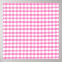 Hot pink Gingham pattern Posters