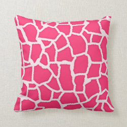 Hot Pink Giraffe Animal Print Throw Pillows