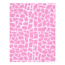 Hot pink giraffe pattern letterhead template