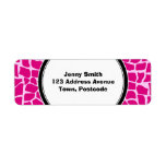 Hot pink giraffe pattern labels