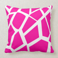 Hot Pink Giraffe Pattern Wild Animal Prints Throw Pillow