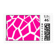 Hot Pink Giraffe Pattern Wild Animal Prints Postage Stamps