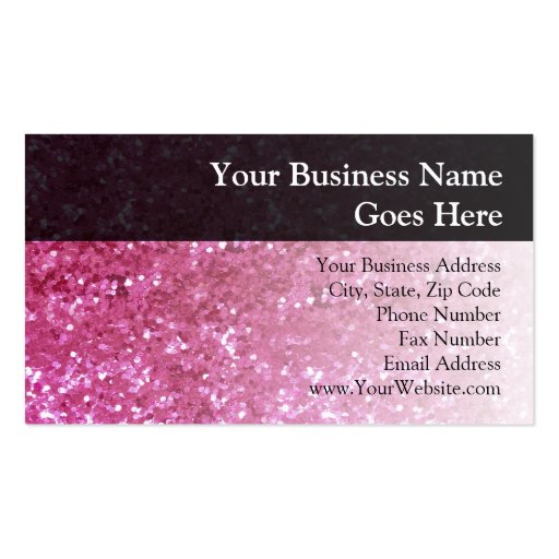 Hot Pink Glitter Look Business Card Templates (front side)