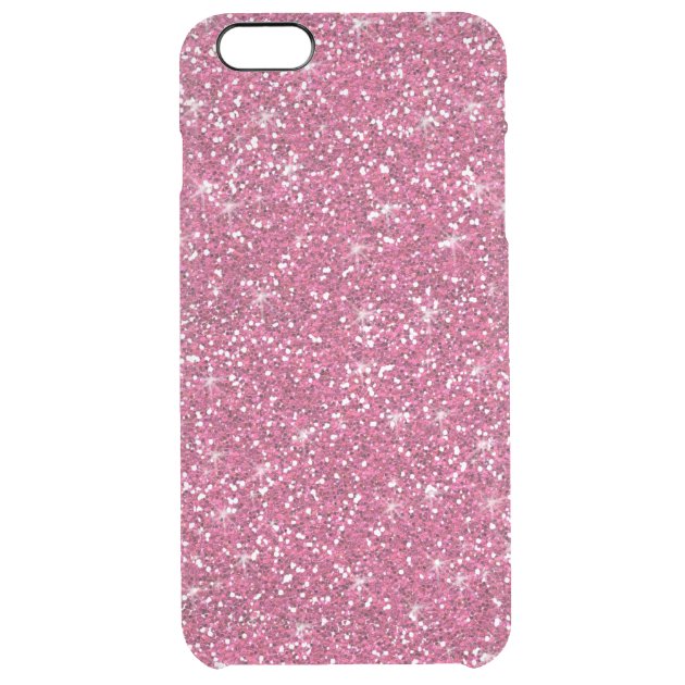 Hot Pink Glitter Printed Uncommon Clearlyâ„¢ Deflector iPhone 6 Plus Case