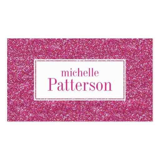 Hot Pink Glitter Professional Business Cards (front side)
