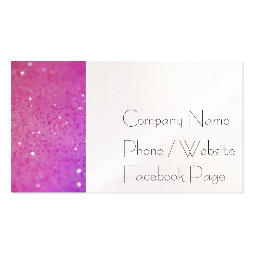 Hot Pink Glitter - Shiny, Sparkles Business Card Template (back side)