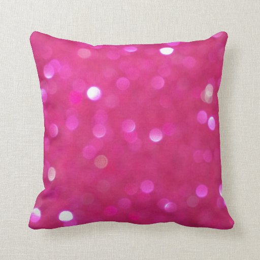 Hot pink glitter sparkly sparkles pillow cushion Zazzle