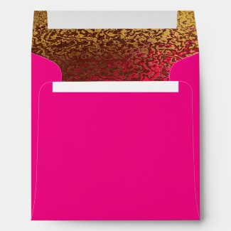 Hot Pink & Gold Glitzy Custom Invitation Envelope